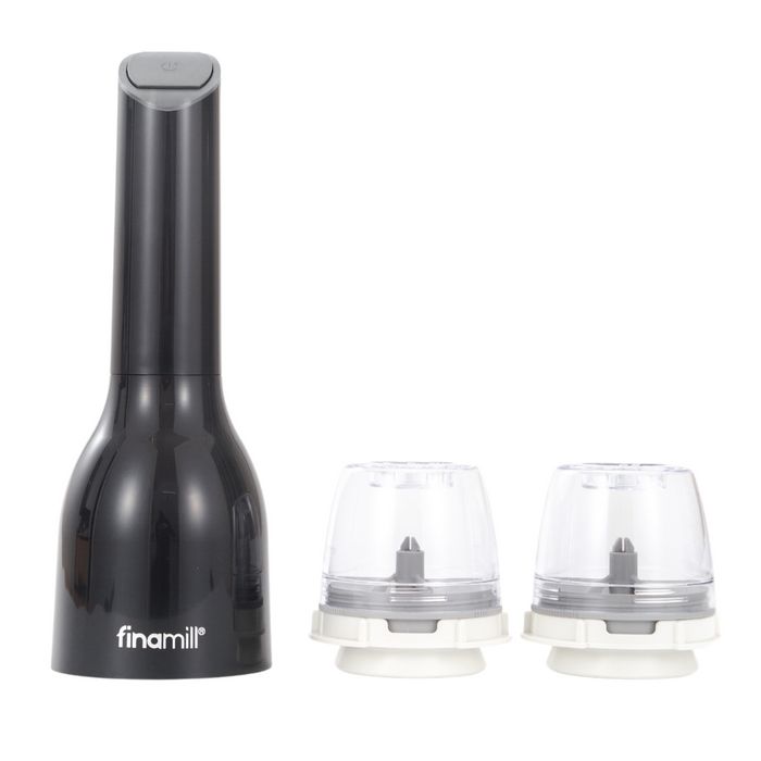 FinaMill Classic 3pc Battery Spice Grinder Set - Midnight Black