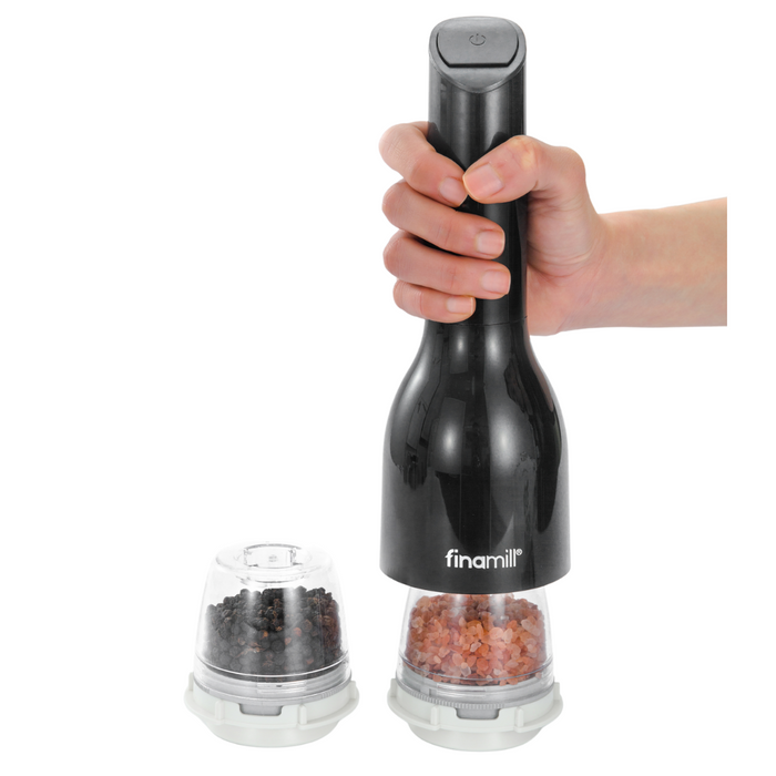 FinaMill Classic 3pc Battery Spice Grinder Set - Midnight Black
