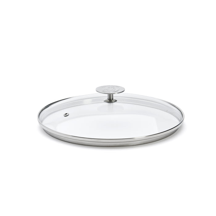 De Buyer Mineral B 24cm Glass Lid with Stainless Steel Knob