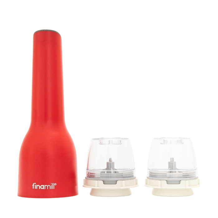 FinaMill 3pc USB Spice Grinder Set - Sangria Red
