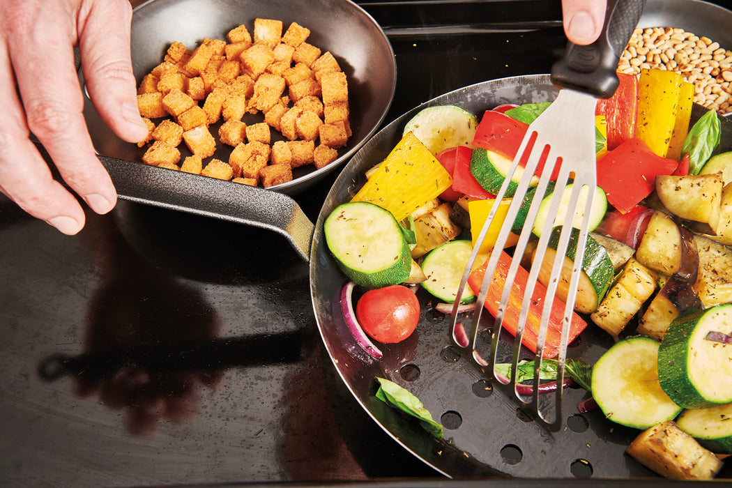 De Buyer Blue Carbon 28cm Perforated Veg Pan