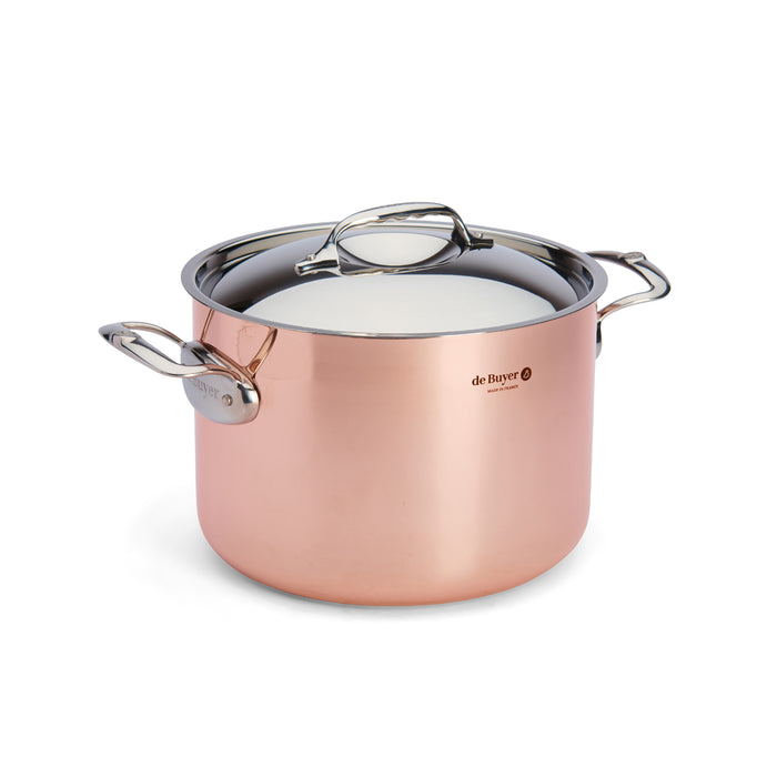 De Buyer Prima Matera 24cm High Stewpan with Lid Steel Handle by De Buyer