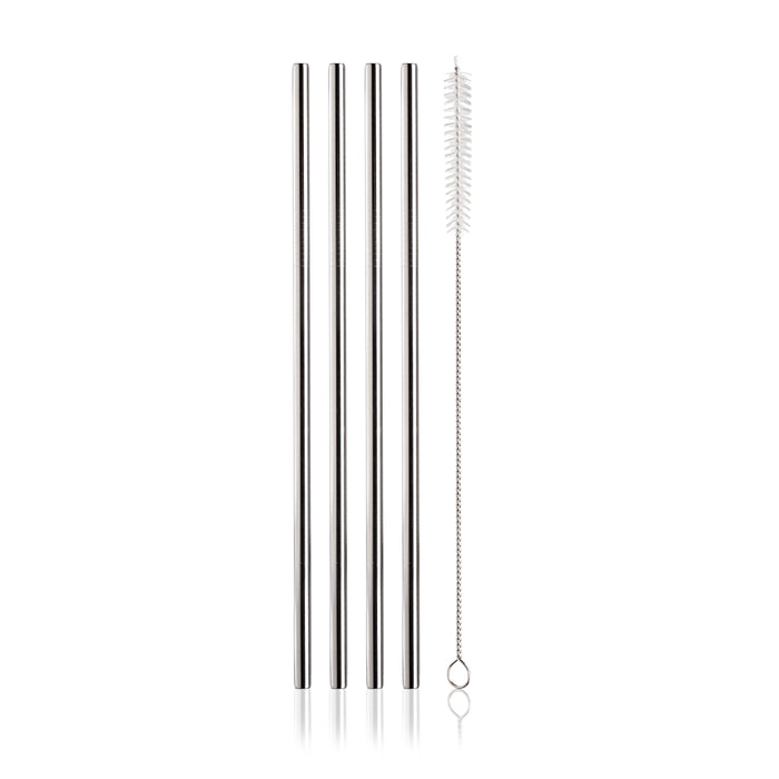 Vacu Vin Stainless Steel 4pc Straw Set with Brush