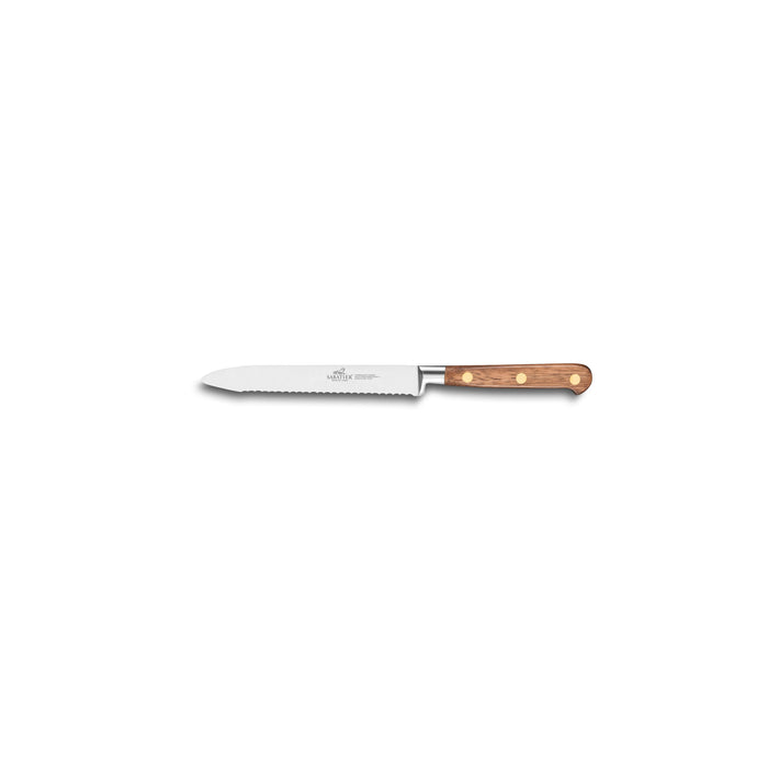 Lion Sabatier Serrated Utility Knife 12cm - Perigord Walnut Wood