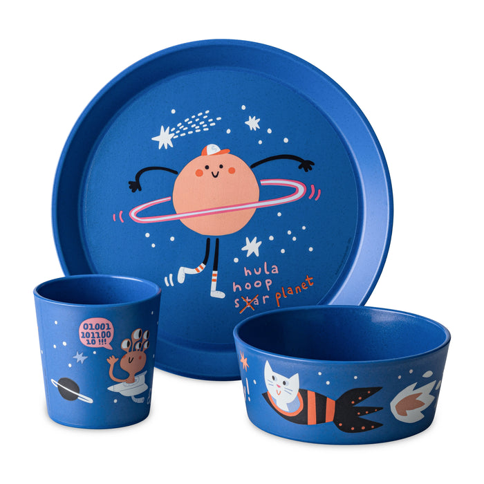 Koziol Connect Space 3pc Tableware Set - Organic Blue