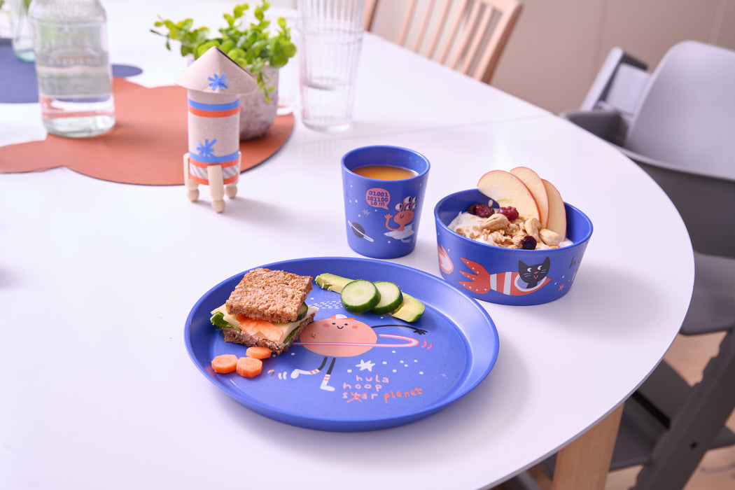 Koziol Connect Space 3pc Tableware Set - Organic Blue