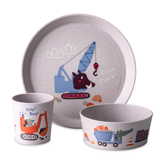 Koziol Connect Trucks 3pc Tableware Set - Organic Grey