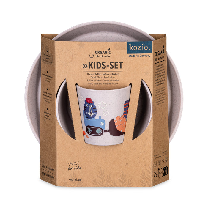Koziol Connect Trucks 3pc Tableware Set - Organic Grey