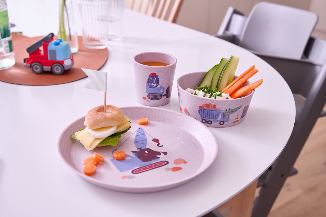 Koziol Connect Trucks 3pc Tableware Set - Organic Grey