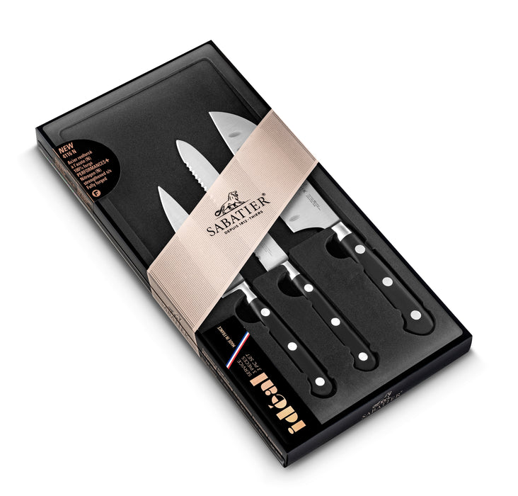 Lion Sabatier 3pc 10cm Paring, 13cm Utility, 18cm Mini-Santoku Set - Ideal Steel