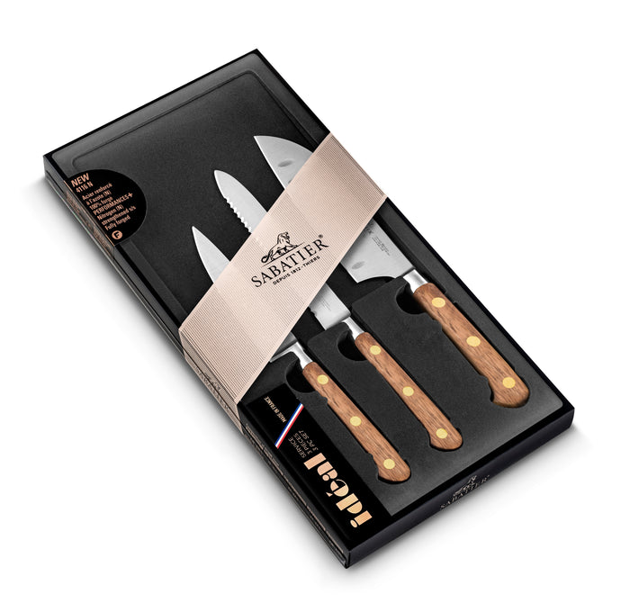Lion Sabatier Ideal Perigord 3pc Set - 10cm Paring/ 13cm Utility/ 13cm Mini Santoku