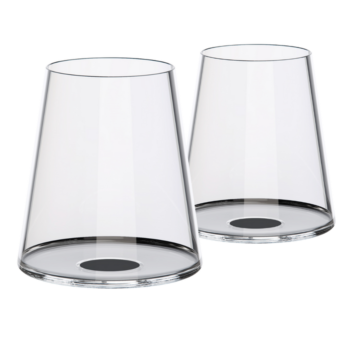 Trebonn SplitGlass 2pc Red Wine Tumbler Set - Black
