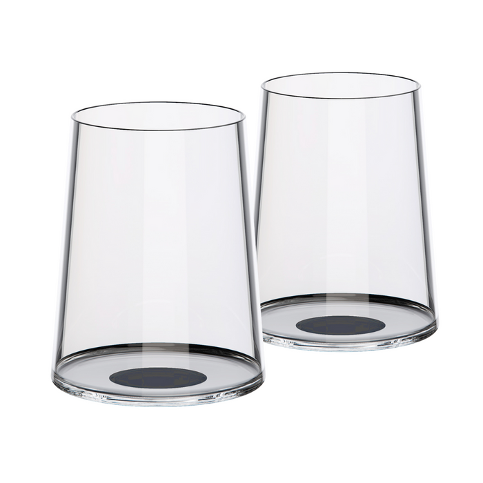 Trebonn SplitGlass 2pc White Wine Tumbler Set - Black