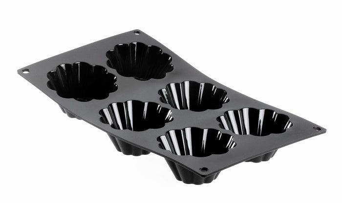 De Buyer Moul'Flex 6 Small Fluted Brioche Mould