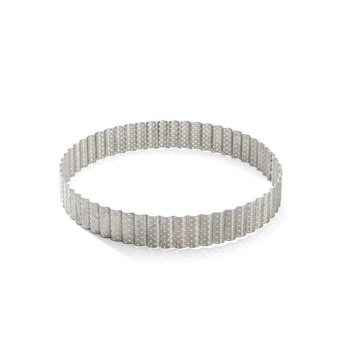 De Buyer Perforated Round Fluted Tart Rings