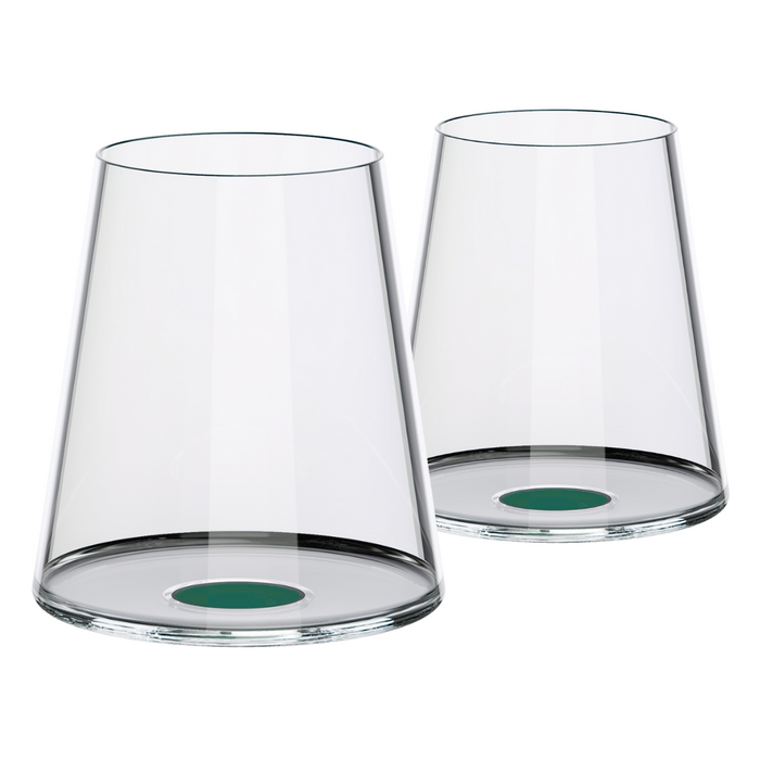 Trebonn SplitGlass 2pc Red Wine Tumbler Set - Green