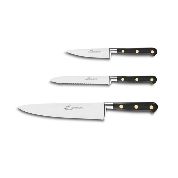 Lion Sabatier 3pc Knife Set - Ideal Brass