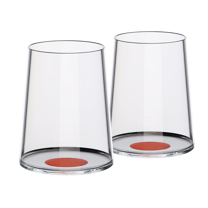 Trebonn SplitGlass 2pc White Wine Tumbler Set - Red