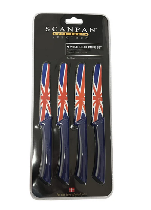 SCANPAN Spectrum 4pc Steak Knife Set - UK Flag