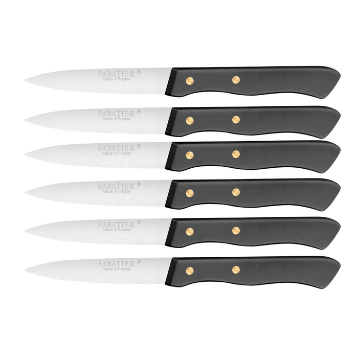 Lion Sabatier 6pc 9cm Paring Knife Set - Serie 197 Black