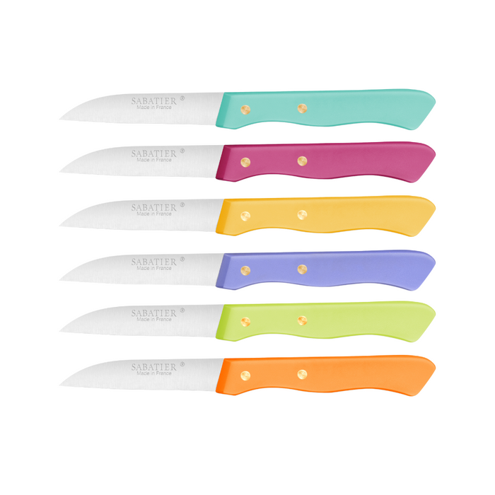 Lion Sabatier 6pc 7cm Stylet Paring Knife Set - Serie 197 Mixed Colors