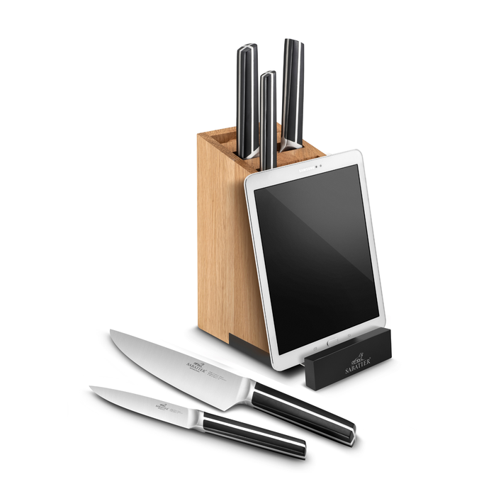 Lion Sabatier Stanford Block with Tablet Support + 5 Chiron Knives
