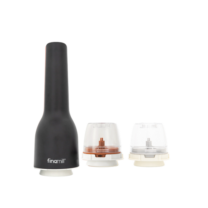 FinaMill One 3pc USB Spice Grinder Set - Midnight Black