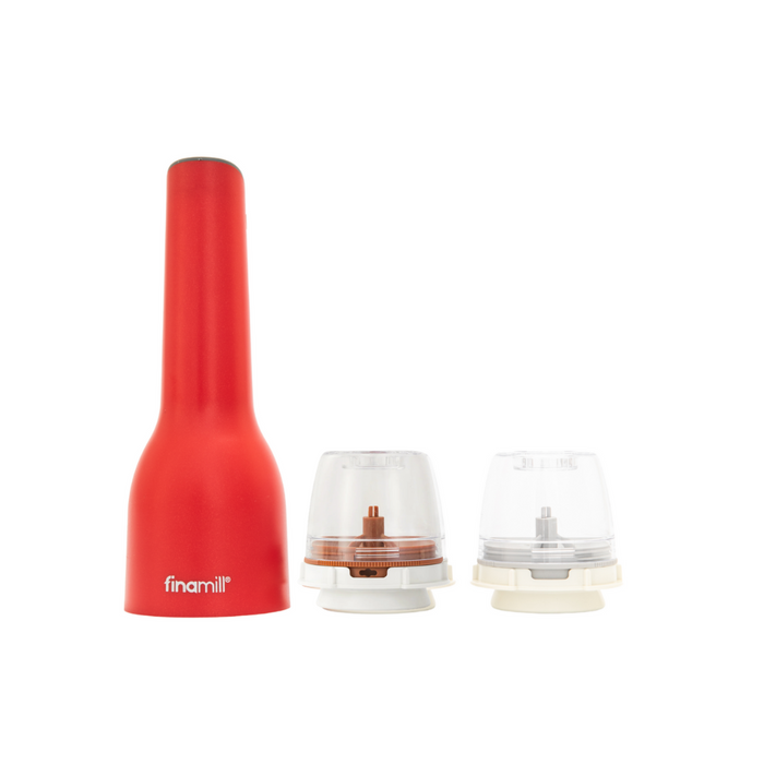FinaMill One 3pc Battery Spice Grinder Set - Sangria Red