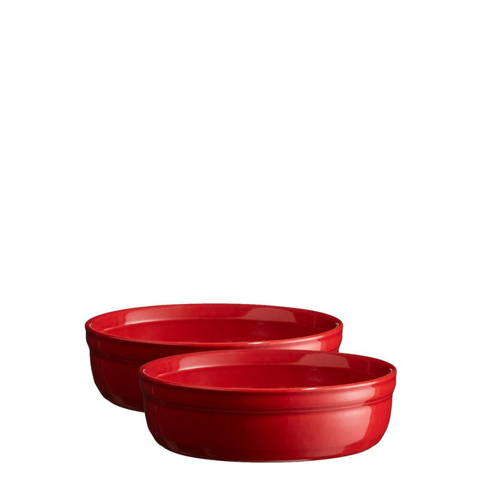 Emile Henry 2 Creme Brulees Ramekin Set Burgundy 13cm dia.