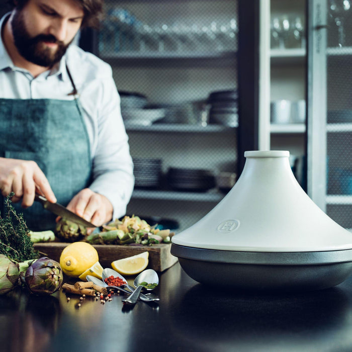 Emile Henry Delight Tagine White Lid/Slate Base - HAUSwares