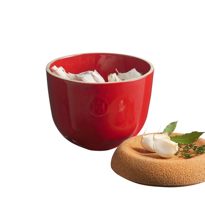Emile Henry Garlic Pot Burgundy 14.6cm dia. - HAUSwares