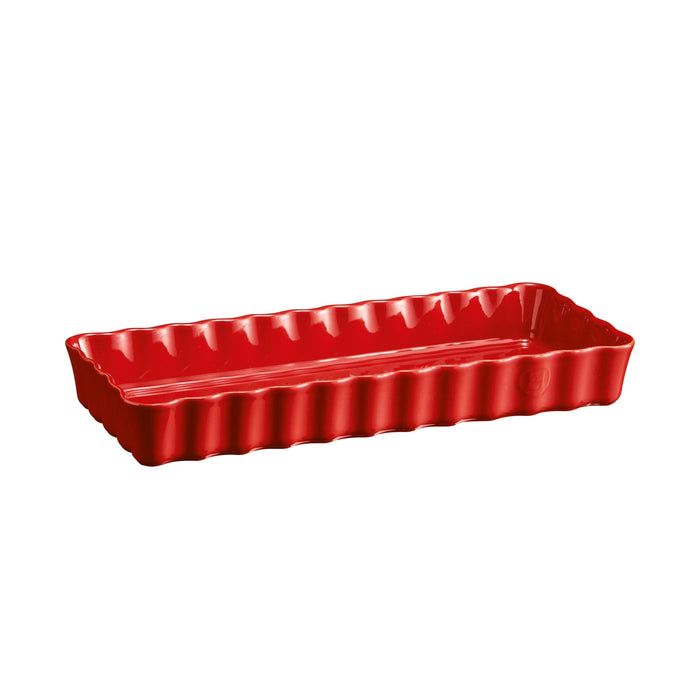 Emile Henry Slim Rectangular Tart Dish Burgundy - HAUSwares