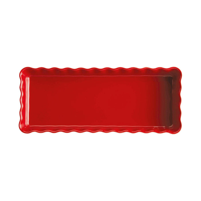 Emile Henry Slim Rectangular Tart Dish Burgundy - HAUSwares
