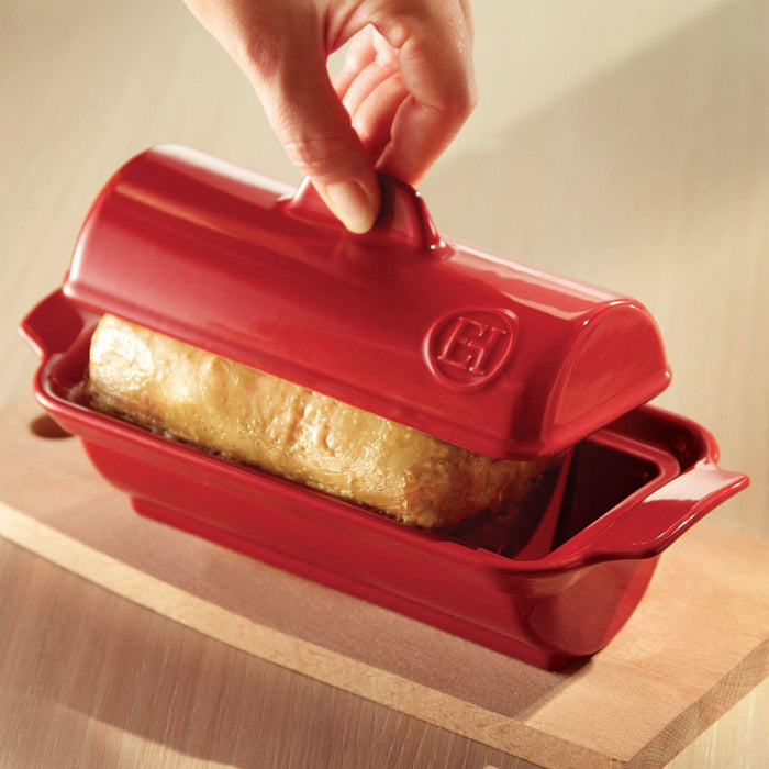Emile Henry Terrine foie gras medaillon Burgundy 24.5cm x 10cm - HAUSwares