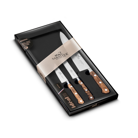 Lion Sabatier 3pc Knife Set – 10cm Paring, 13cm Utility, 20cm Chef’s Knife - Ideal Provençao
