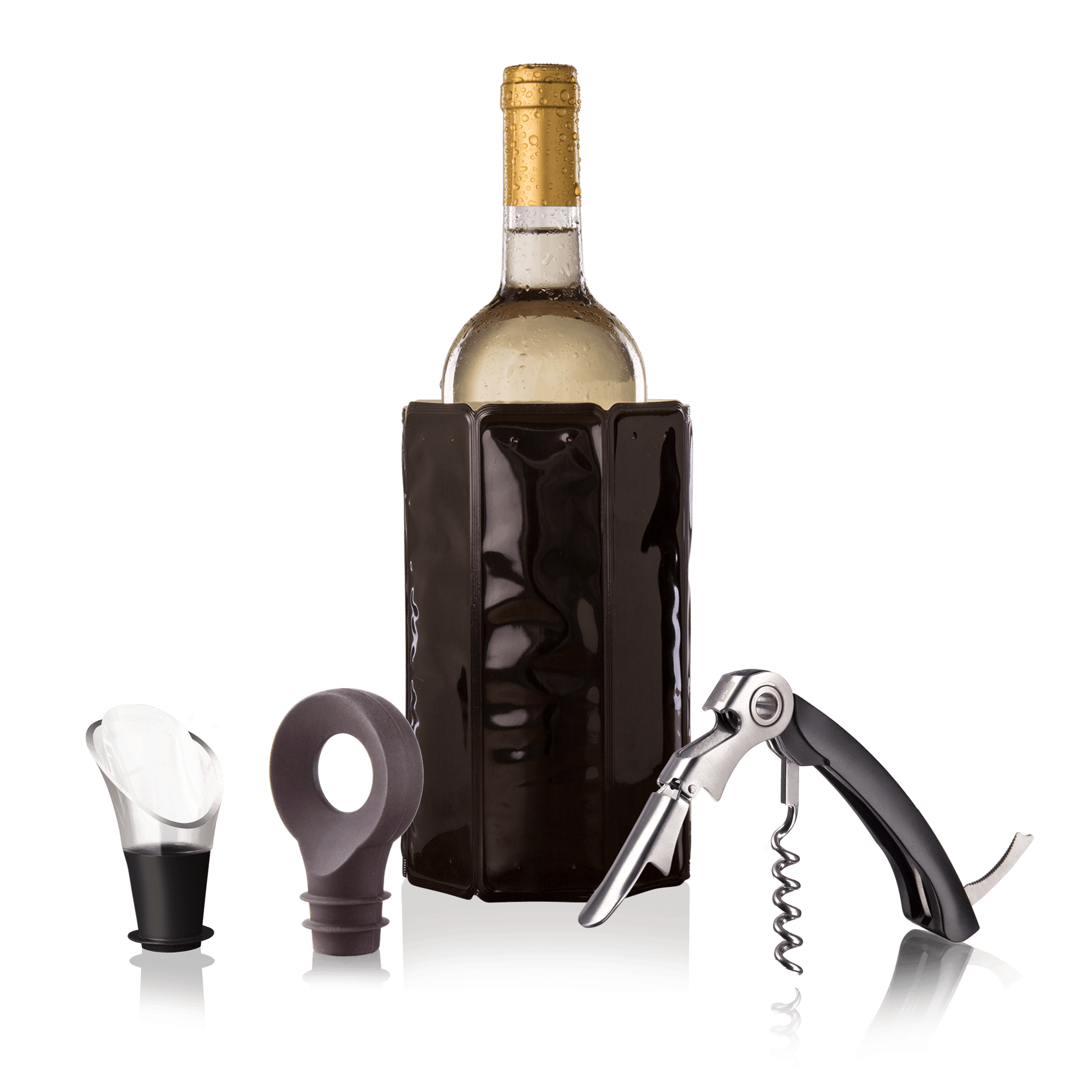 Vacu Vin Set of 4 Premium Wine Set Black