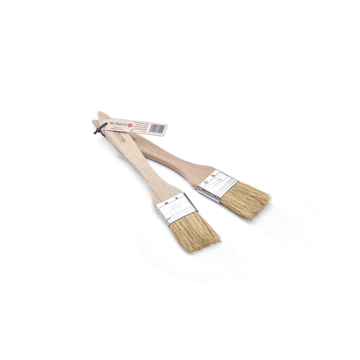 De Buyer 2pc Set Wooden Pastry Brushes