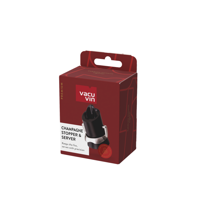 Vacu Vin Champagne Saver & Server - Black