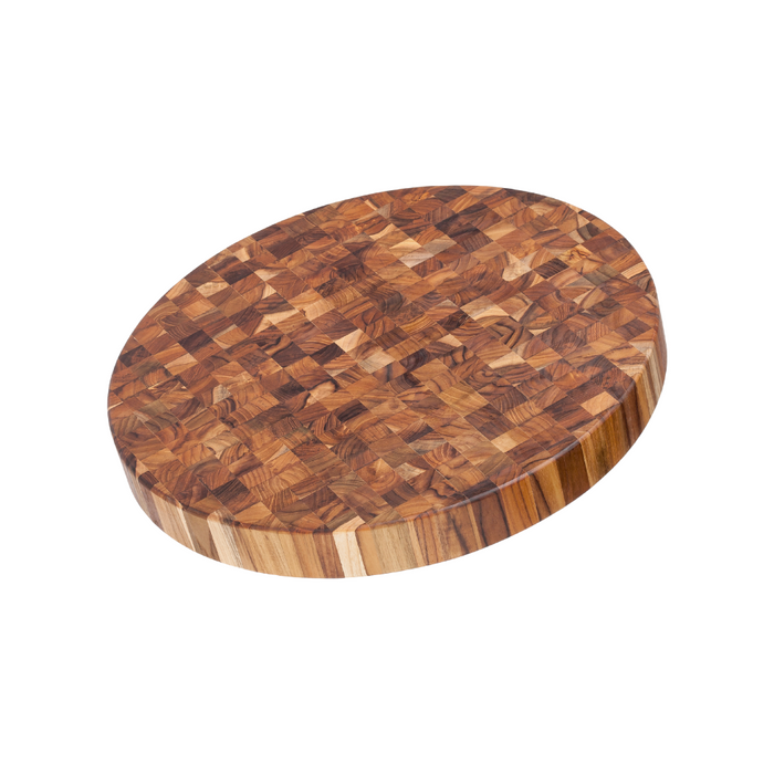 TeakHaus Butcher Block Round Serving & Cutting Board