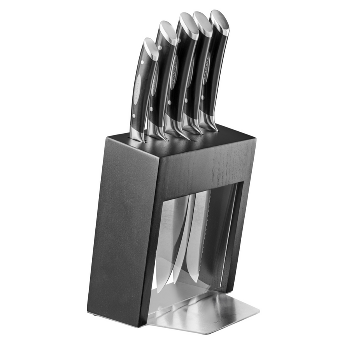 SCANPAN Classic Knives - Black Knife Block Set 6pc