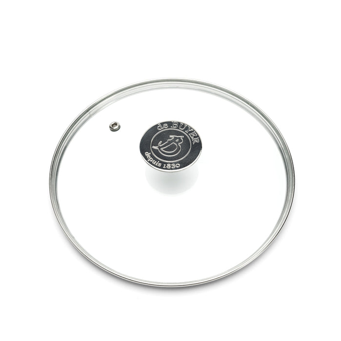 De Buyer 24cm Glass Lid with Stainless Steel Knob