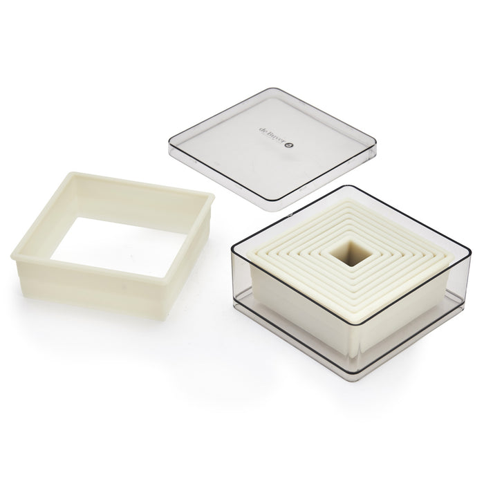 De Buyer Box of 9 Plastic Square Cutters