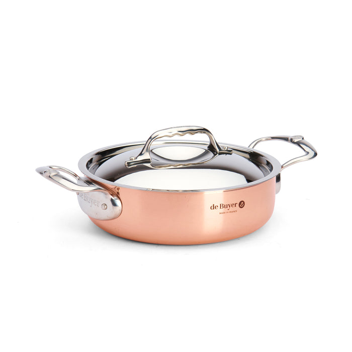 De Buyer Prima Matera 20cm Saute Pan with Lid Steel Handle