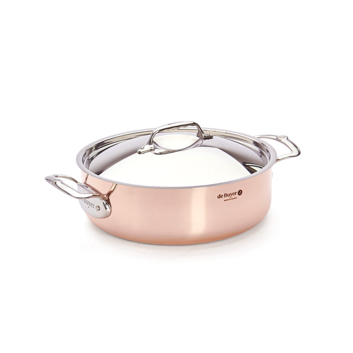 De Buyer Prima Matera 28cm Saute Pan with Lid Steel Handle by De Buyer