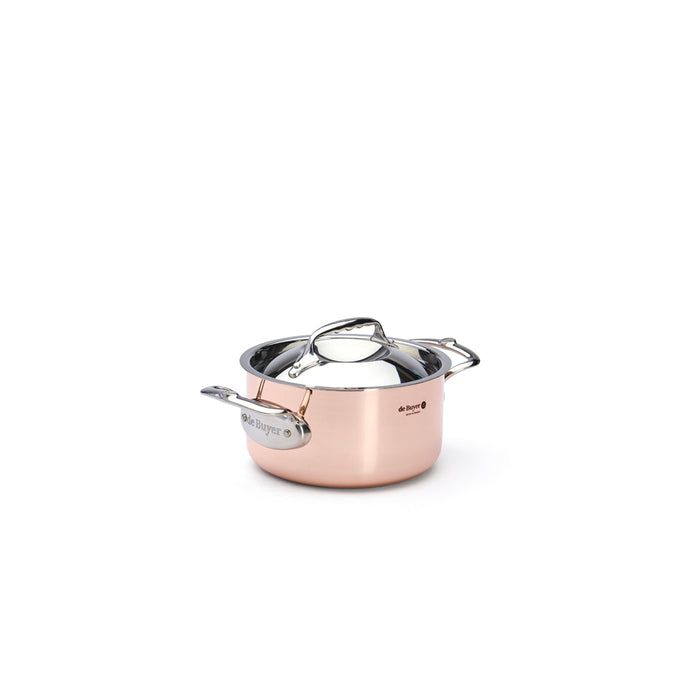 De Buyer Prima Matera 16cm Stewpan with Lid Steel Handle by De Buyer