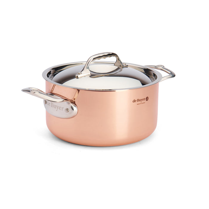 De Buyer Prima Matera 24cm Stewpan with Lid Steel Handle by De Buyer