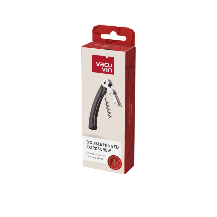 Vacu Vin Double Hinged Corkscrew - Black