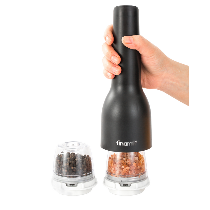 FinaMill 3pc Rechargeable USB Spice Grinder - Midnight Black