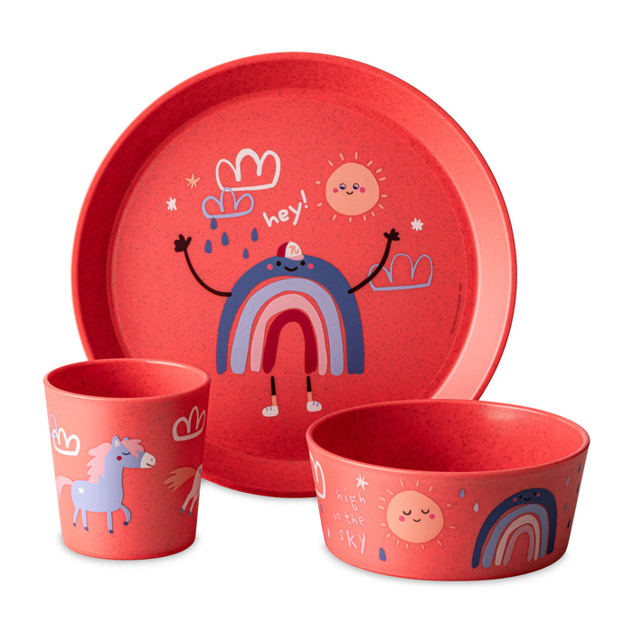 Koziol Connect Dreams 3pc Tableware Set - Organic Red