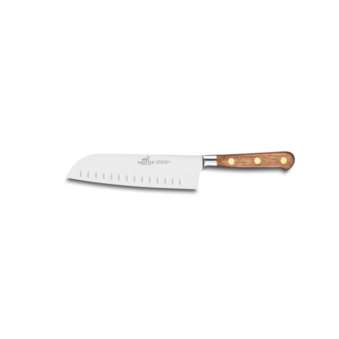 Lion Sabatier Santoku Knife 18cm - Ideal Perigord Walnut Wood